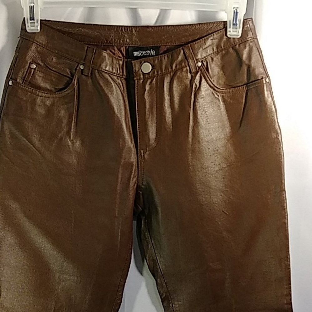 Brown leather pants size 4